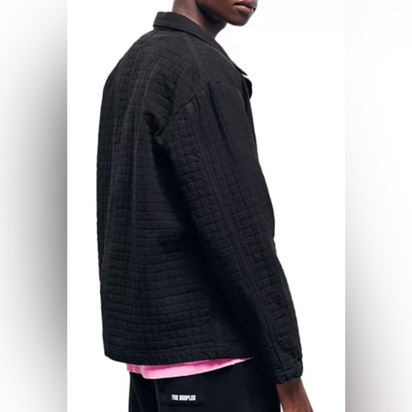 NWT The Kooples Denim Workwear Quilted Jacket in Black - Size M - Picture 2 of 6